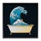 Stupell Industries Bathtub with Kanagawa Wave Framed Giclee, design by Tobe Fonseca
